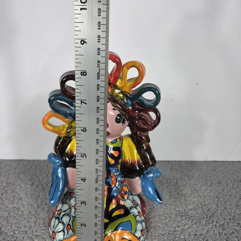 Talavera Pottery Hand Painted Lele Doll Figurine Mexican Art 8.5x4.5x5 Inches
